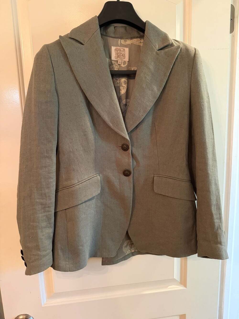 T.ba Blazer Size 38 Taupe Viscose Acetate Lined